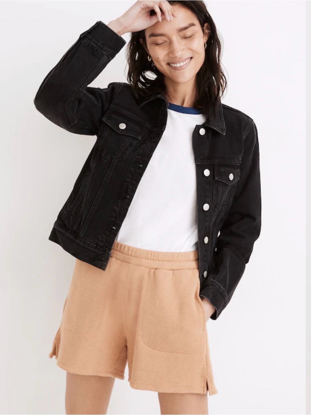 Madewell Men's Washed Black Denim Trucker Jacket